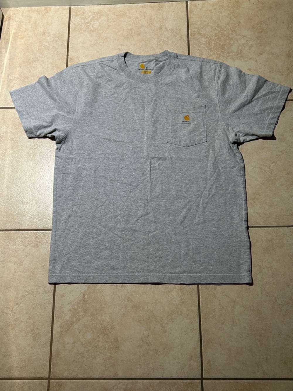 Carhartt Gray Short-Sleeve Pocket Tee with Logo Patch